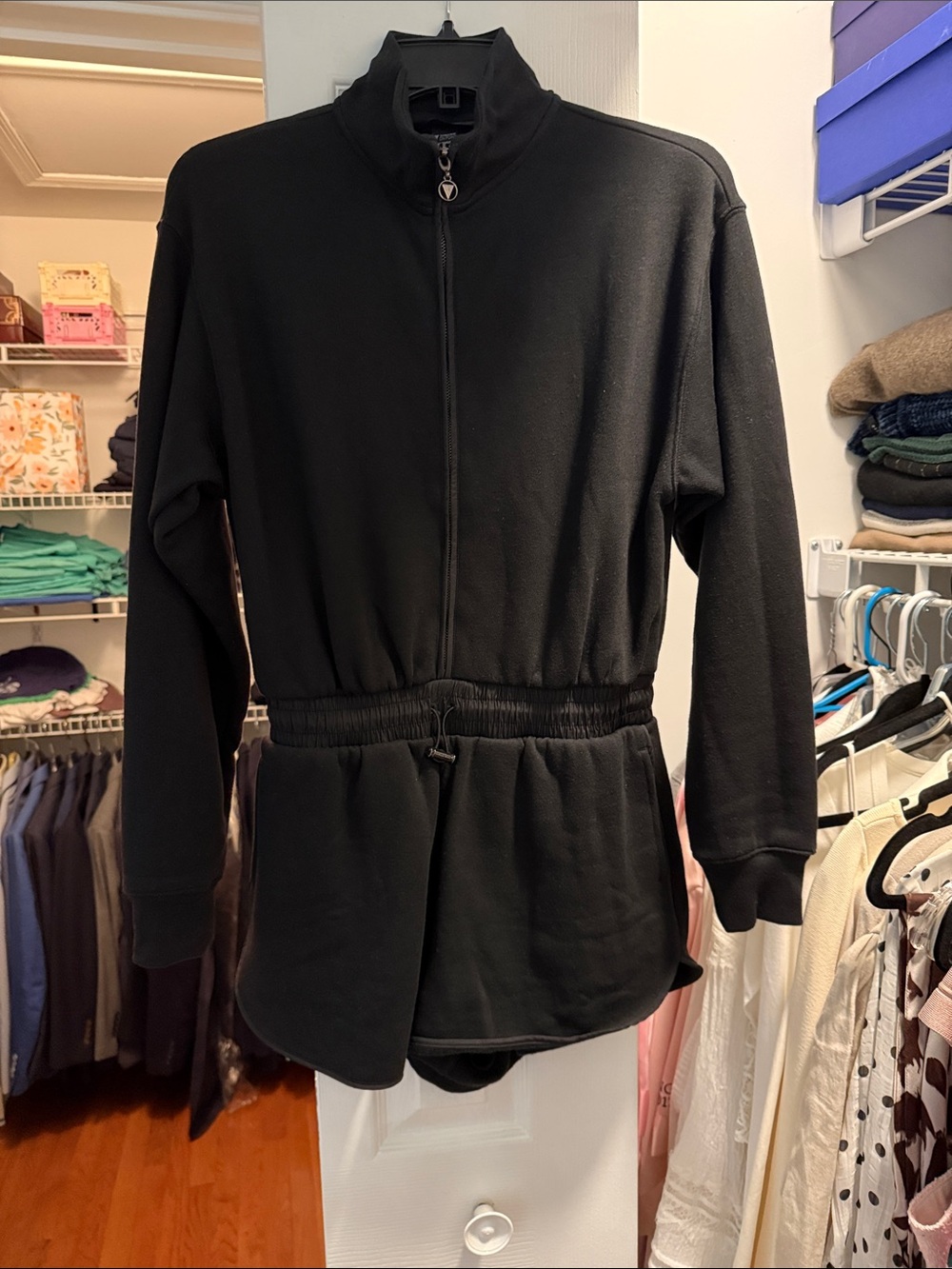Victoria's Secret On Point Ballet Black Zip-Front Romper